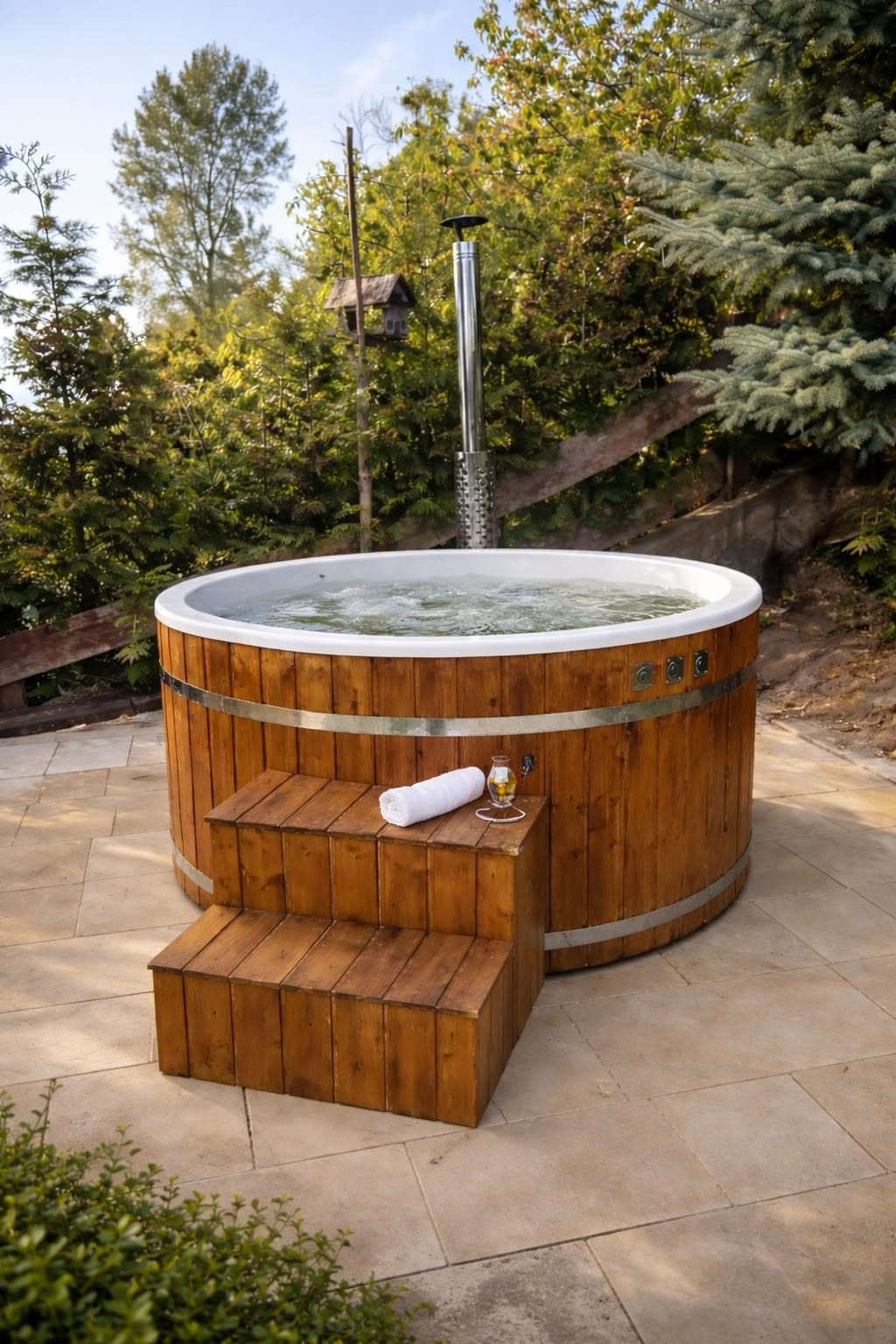 Bania i jacuzzi nad jeziorem