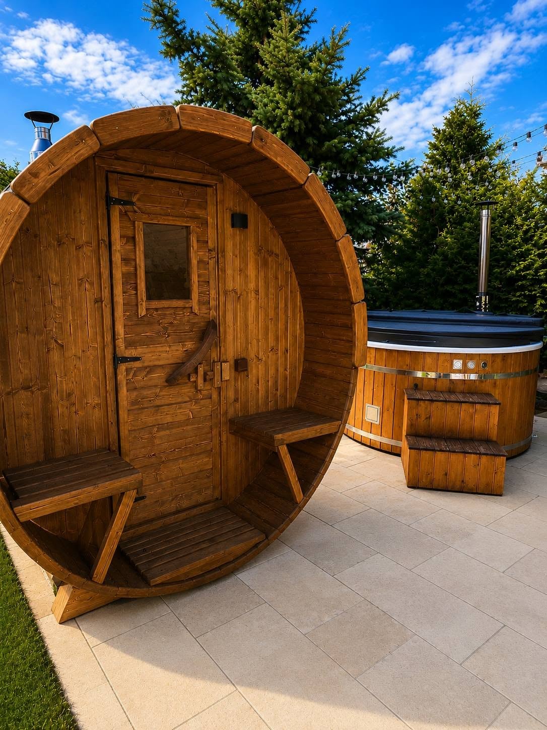 Sauna opalana drewnem nad jeziorem, Sentane Świętajno